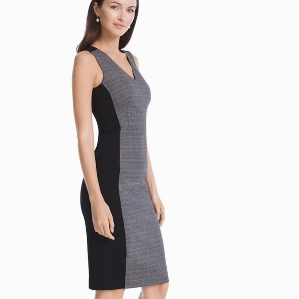 🆕 WHBM Plaid sheath dress Womens size 4P